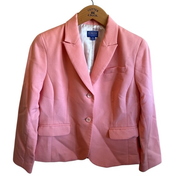 Pendleton Jackets & Blazers - Pendleton Blazer Size 8 Petite Pink Notched Lapel Two Button Front Closure Lined